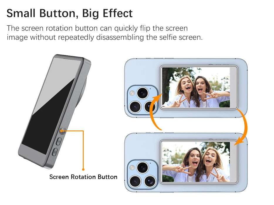 Vlog Selfie Monitor Screen for Phone (Not Support iPhone 17) or Selfie Vlog , Magnetic Mount for MagSafe, Wireless Connection