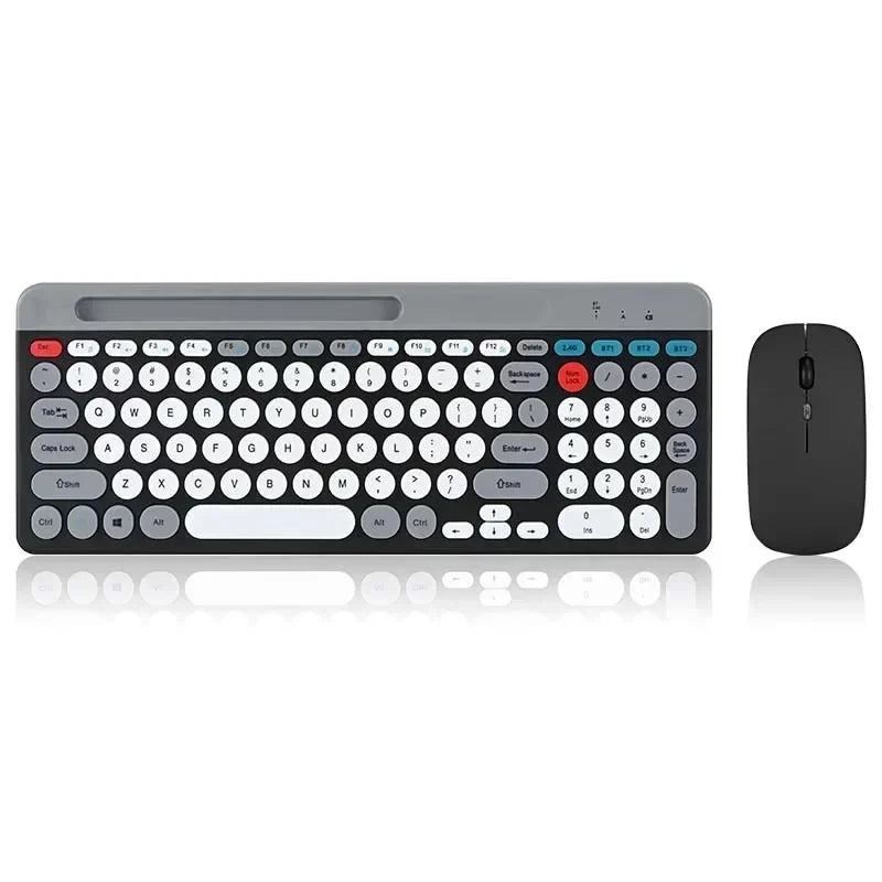 2.4G Wireless Keyboard Mouse Combo Portable Bluetooth Colorful Keyboard Rechargeable Silent for Tablet Laptop Desktop Computer