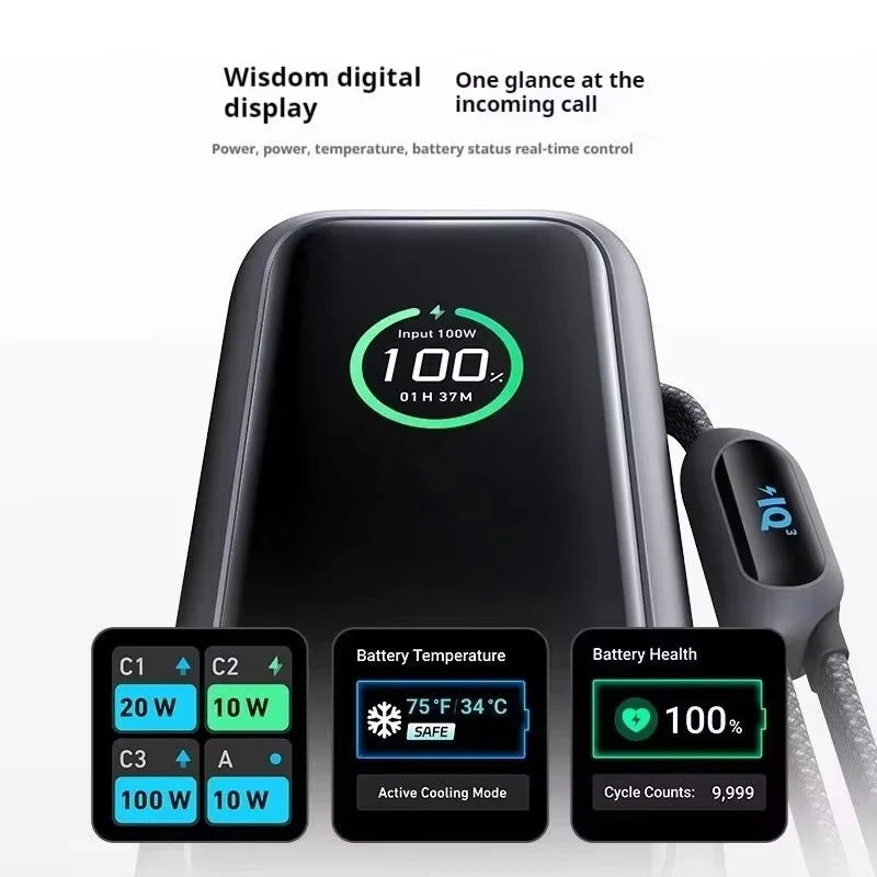 NEW Anker 165W Max Power Bank 25000mAh High Capacity Retractable Cables Fast Charge Mobile Phone Power Bank Gift Lightweight PC