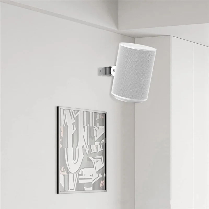 Wall Mount Bracket for Sonos Era 100, Wireless Speaker Space Saving Smart Home Metal Wall Stand Holder, White&A22K