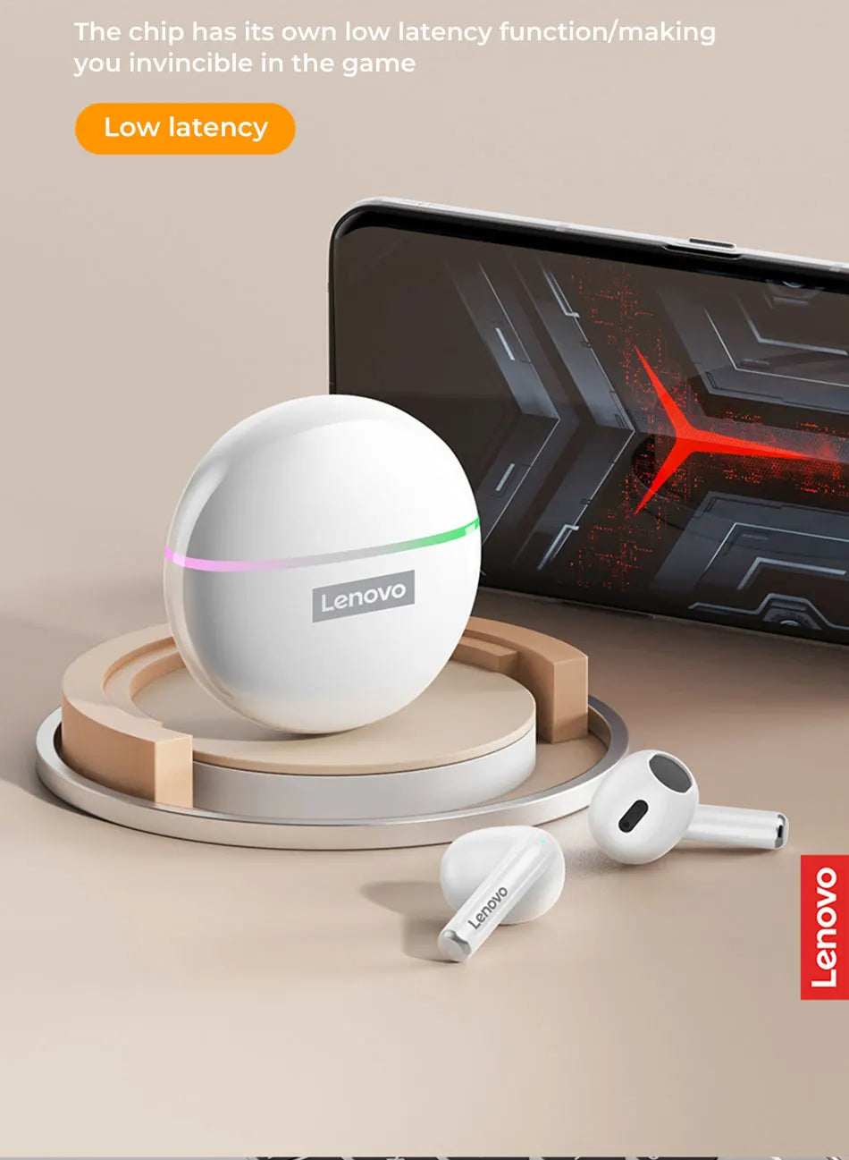 Original Lenovo XT97 TWS Earphones Wireless Bluetooth 5.2 Sport Noise Reduction Headphones Touch Control Colorful Light Earbuds