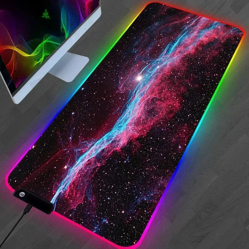 Hot Sell RGB Galaxy Milky Way Mouse Pad Carpet PC Gamer Computer Keyboard Desk Mat anti-slip Mousepad Gaming Accessories 900X400
