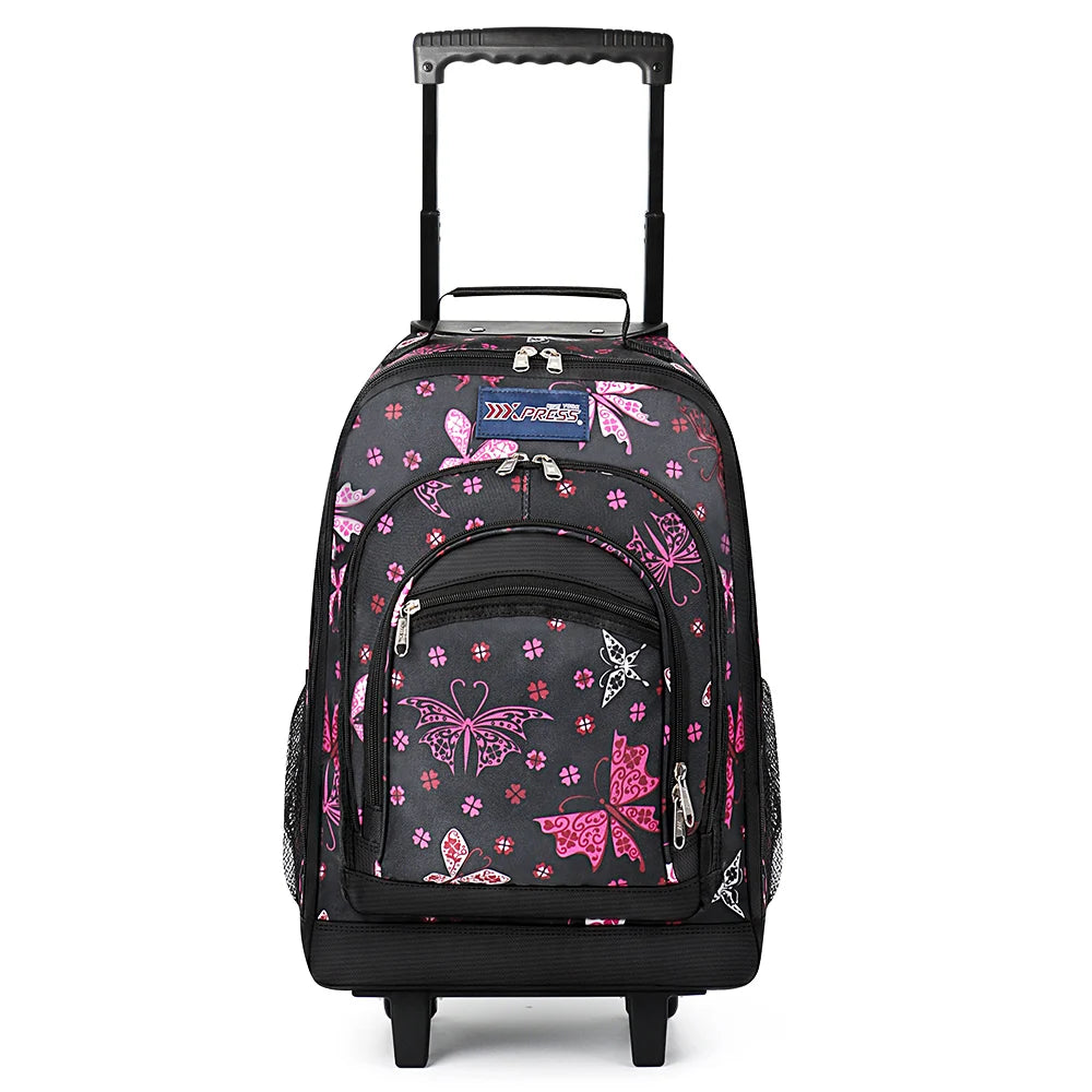 New York XPress 20 inch Travel Backpack With Wheels Hidden Pull Rod Carry On Luggage Weekend Travel Bag For Men Business Trip