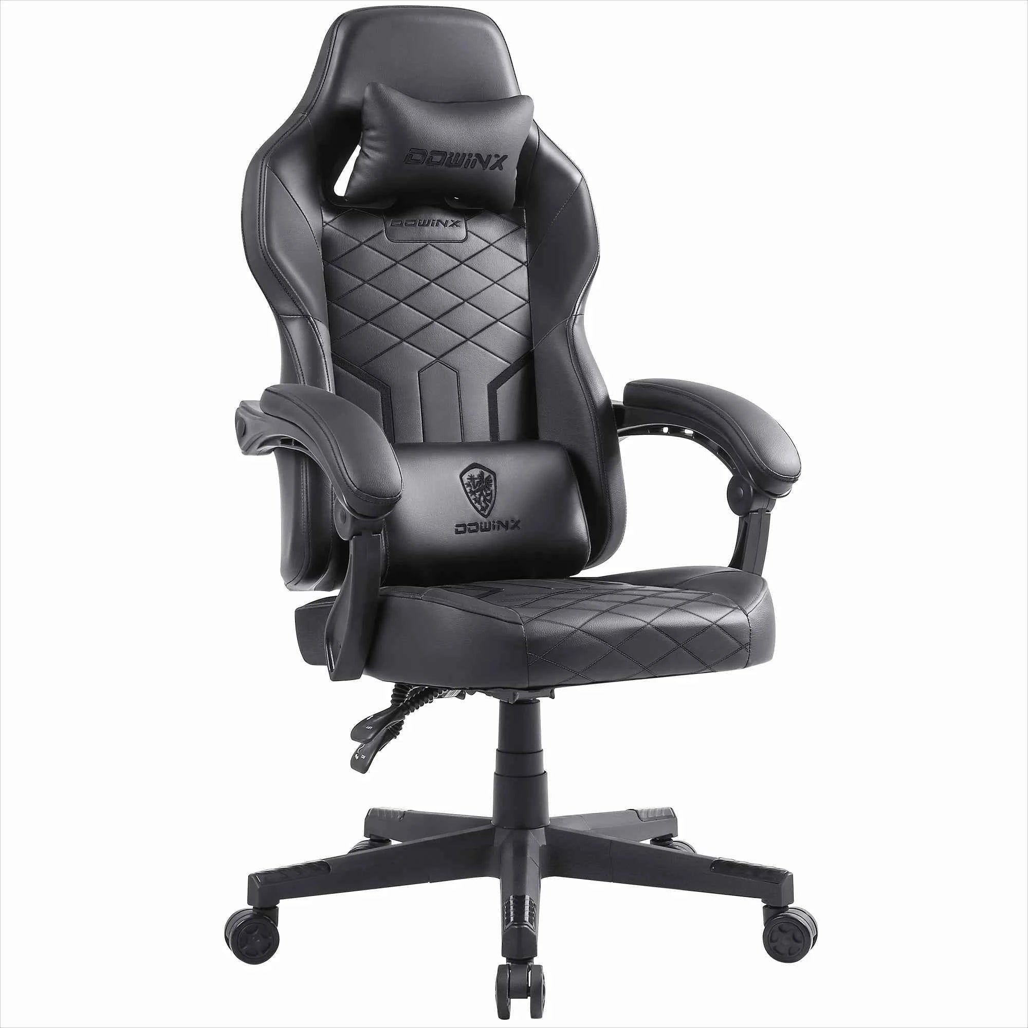 Dowinx Gaming Chair with Pocket Spring Cushion, Ergonomic Computer Chair High Back, Reclining Game Chair Pu Leather 350LBS