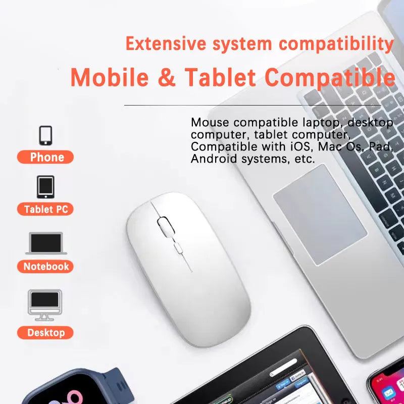 Bluetooth Keyboard and Mouse Combo Slim  Wireless for iPad Mac Android Phone Tablet Laptop Rechargeable Keyboard Battery Mouse