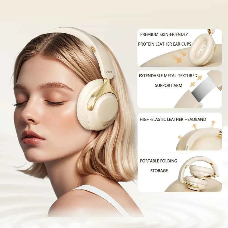 Acer ANC Wireless Bluetooth Headphones OHR524 360° Surround Sound Headsets Gamer Sports Earphones Noise Reduction with HD Mic