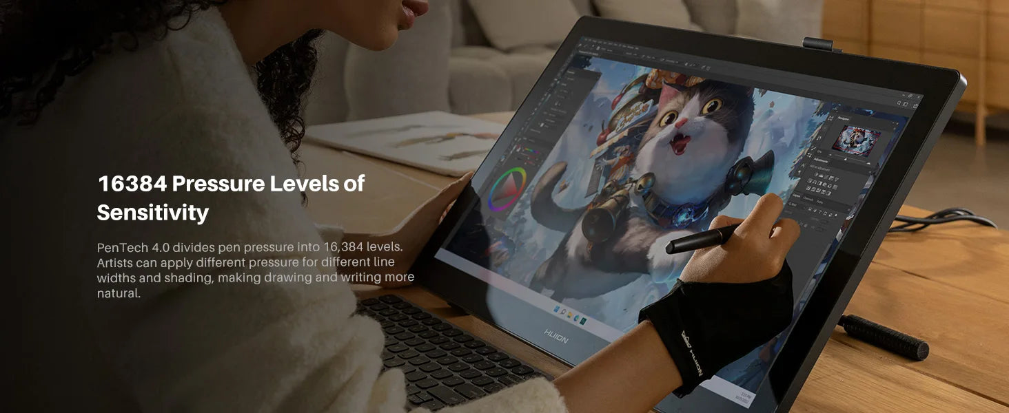 Huion Kamvas 22 Gen 3 New Graphics Tablet 2.5K Screen 90Hz Display PenTech 4.0 16K Pressure Stylus Canvas Glass 2.0 for Drawing