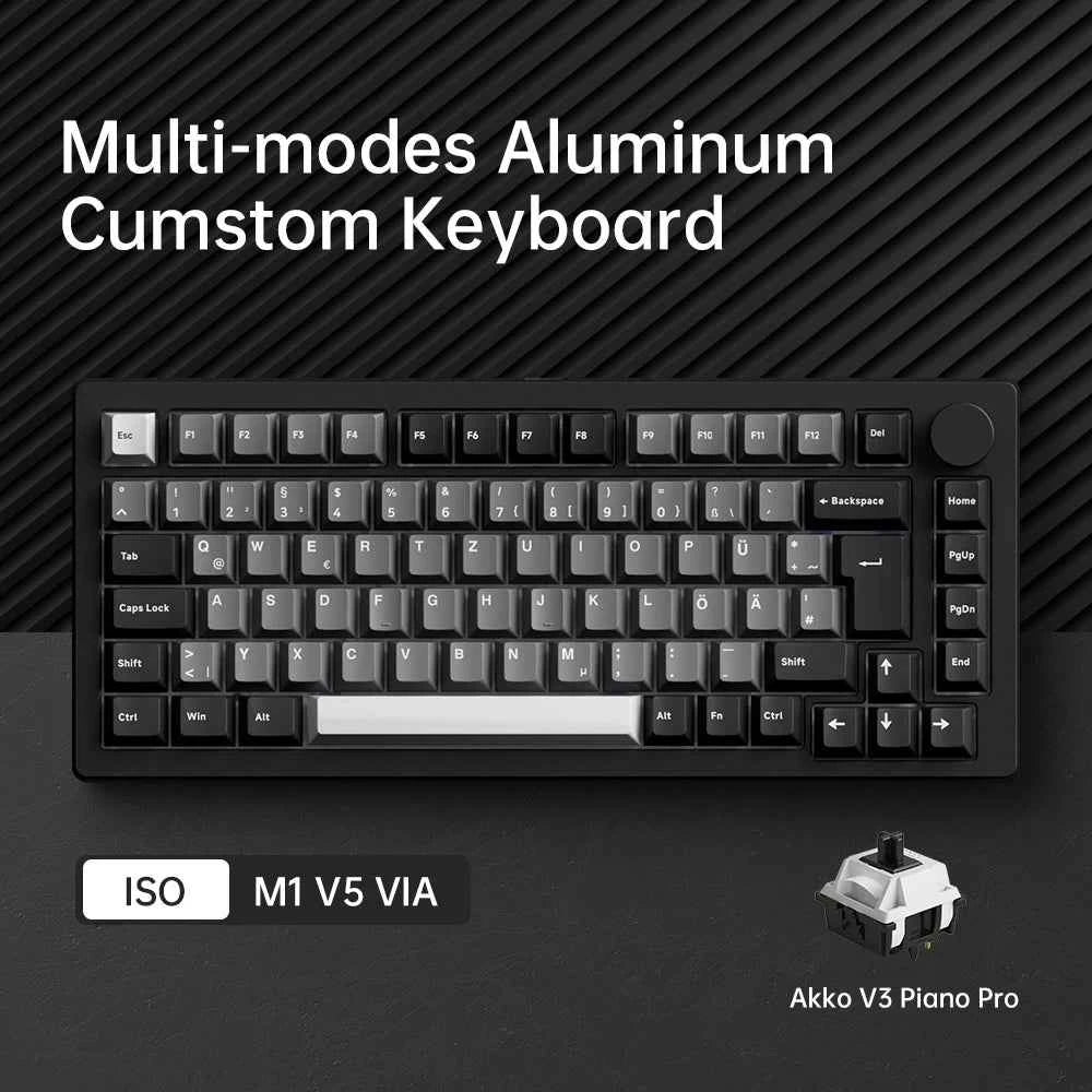 Akko MonsGeek M1 V5 Three-mode Mechanical Keyboard/Barebone Kit VIA 75% 3/5 Pin Customized Hot Swap RGB Rapid Disassemble Gasket