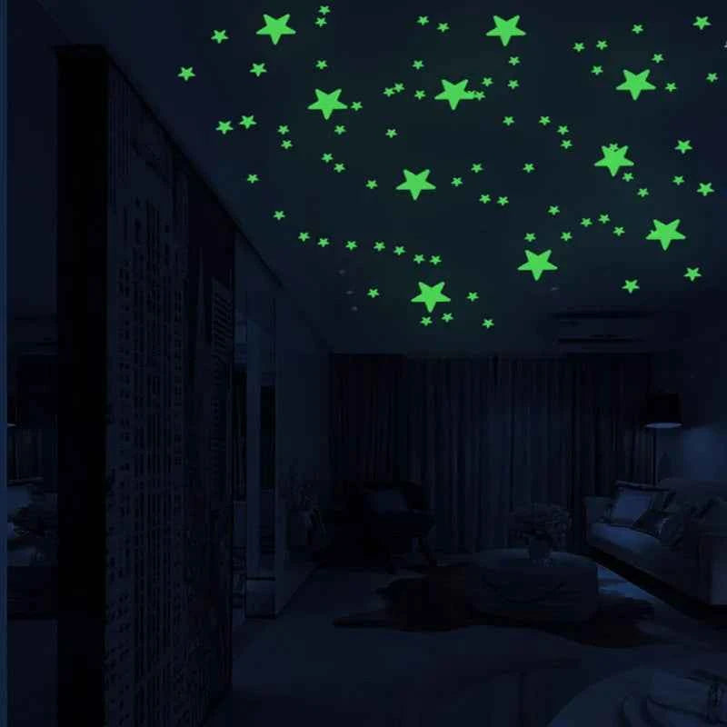 Luminous Wall Stickers for Kids Rooms Dots Stars Ceiling Wall Decals Glowing Stickers Wall Decals Glow In The Dark Home Decor