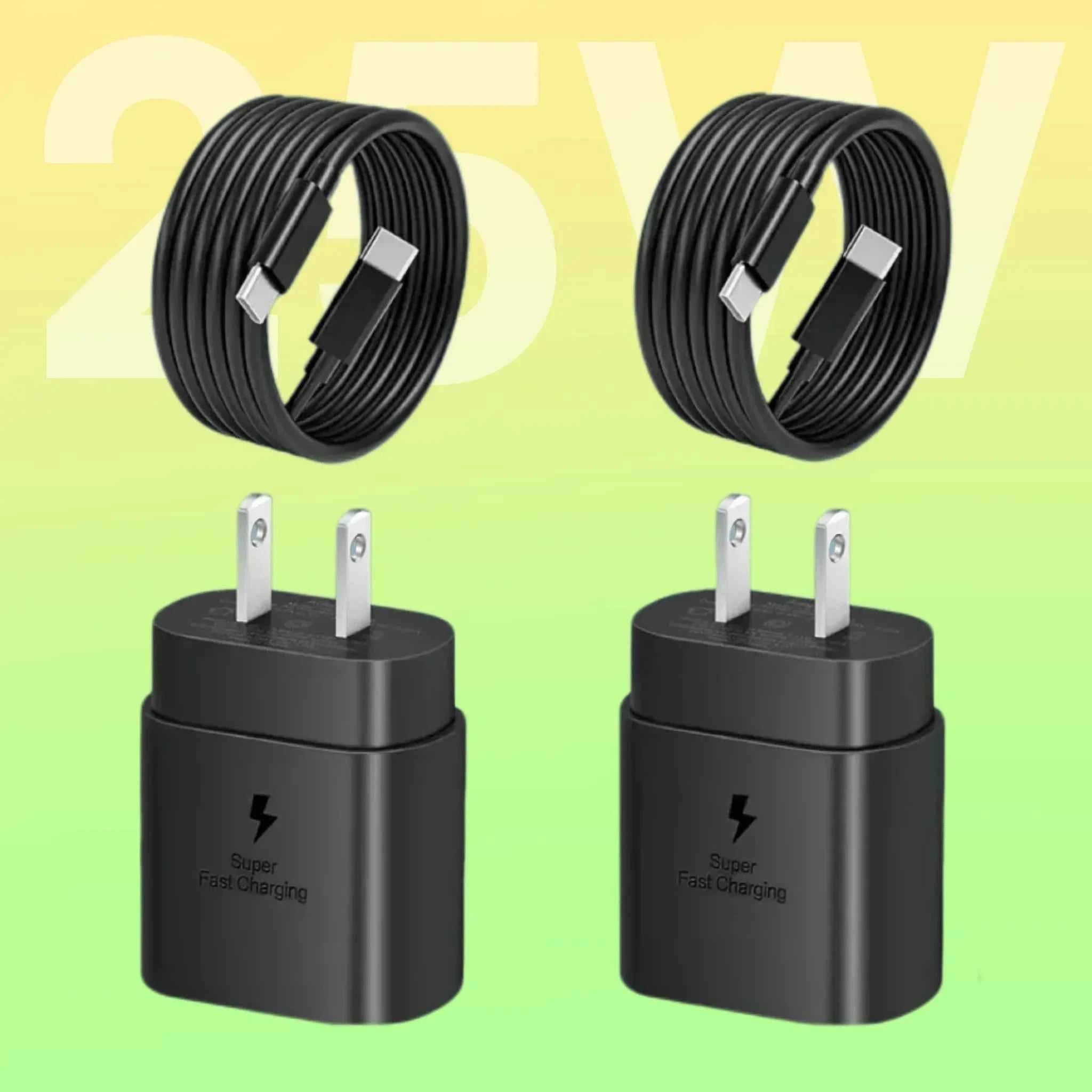 [25W Fast Charger with Cable] 2/4 Pack 25W USB-C Fast Charger with Cable, Super US Plug, 110V-130V Galaxy S24 Ultra/S24/S24+