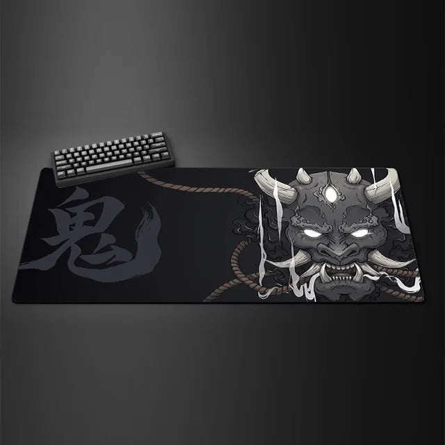 Game mouse pad Japanese samurai devil mousepad black ghost face gamer desk mat mouse pad carpet gaming accessories table pad