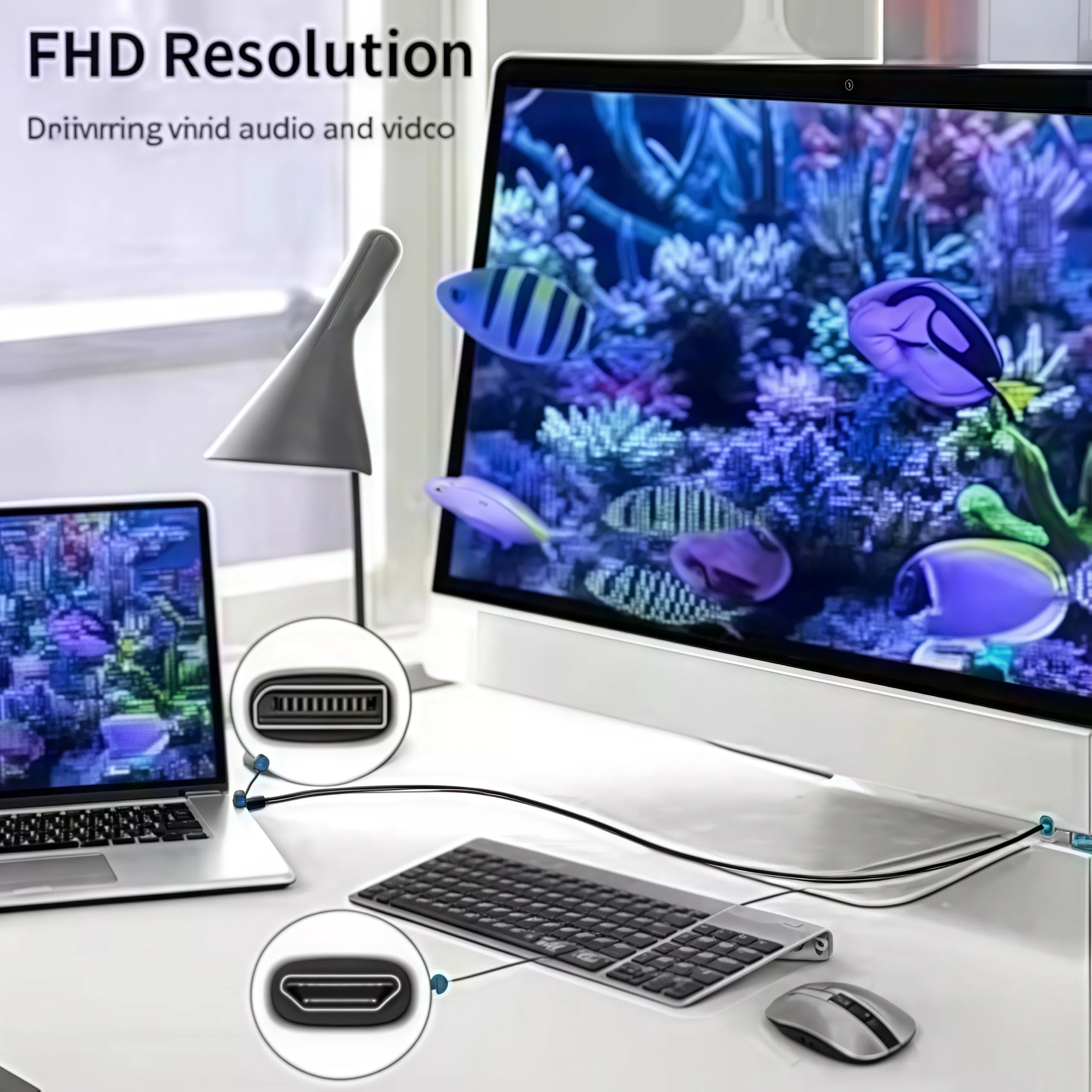 1.8M (6FT) DisplayPort to HDMI Cable - 4Kx2K Gold Plated Connector, DP to HDTV Adapter for PC/Laptop/Monitor/Projector - WinSupport Tech