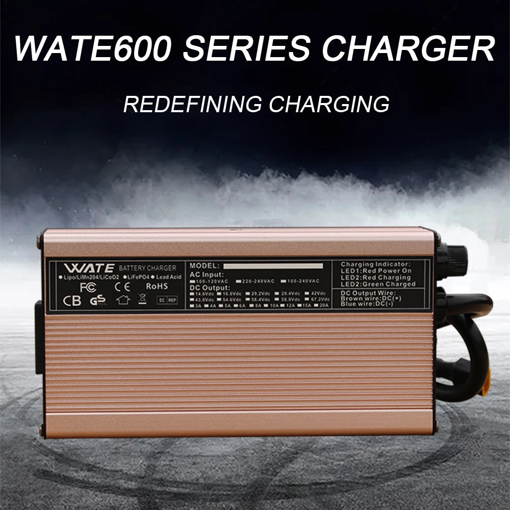 14.6V 25A Lifepo4 Charger 4S 12VCharger For Lithium iron Phosphate Battery Pack Smart Aluminum case