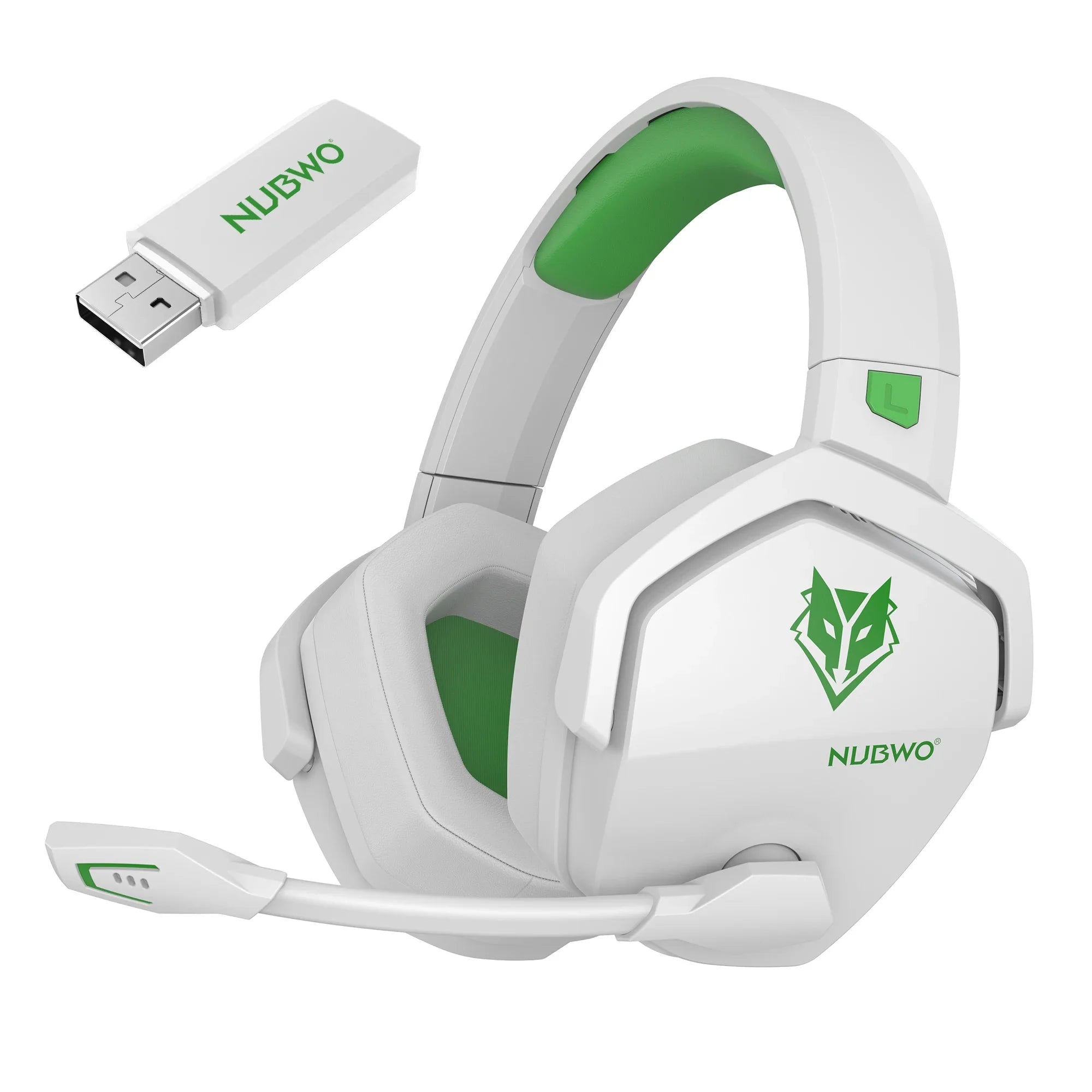 NUBWO G06 Wireless Headsets Gamer with Charging Station for Headset and PS5 Controller Gaming Headphones Long Battery Life