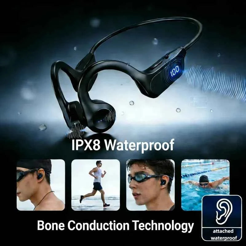 Wireless Earphone Bone Conduction Sport Swimming Bluetooth Compatible Earphones Hand-free With Mic For Sports Earbud 2026