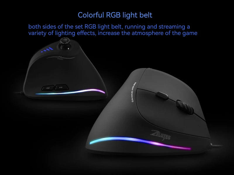 C-18 Vertical Gaming Mouse 10000 DPI Programmable 11 Buttons USB Wired RGB Optical Remote Mouse Gamer Mice For Laptop PC
