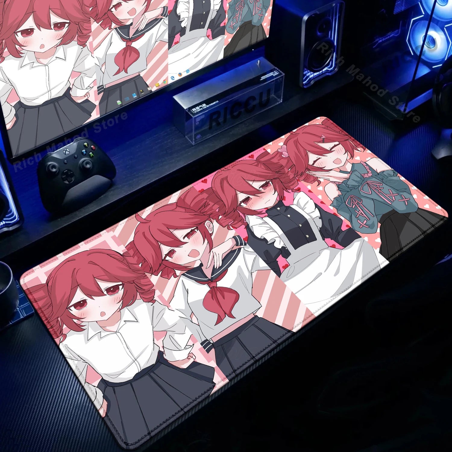 Cute Anime Girl K-Kasane Teto Mousepad Large Gaming Mouse Pad LockEdge Computer Keyboard Desk Mat PC Cabinet Tablepad XXL Mats