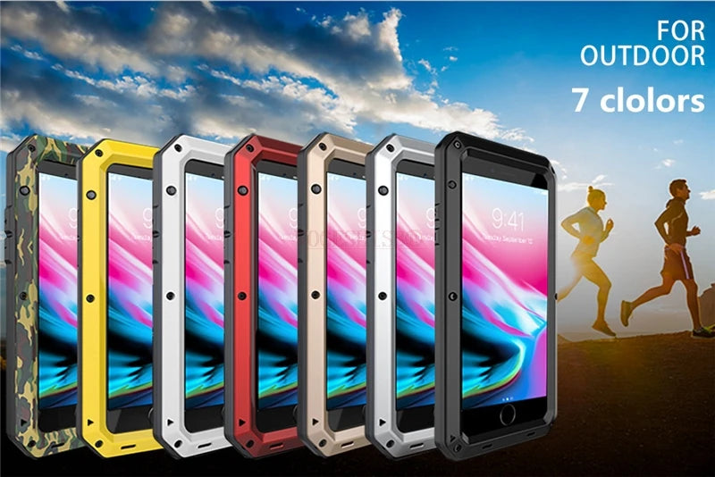 Heavy-duty protective armour for iPhone 17 to 11 Pro Max Plus XS Max XR Metal Aluminum Phone Case, Shockproof Case