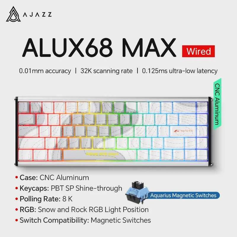 AJAZZ AK680 MAX Magnetic Switch Mechanical Keyboard 60% Rapid Trigger 0.01mm 8K/1K Return 68 keys Gaming Keybaord