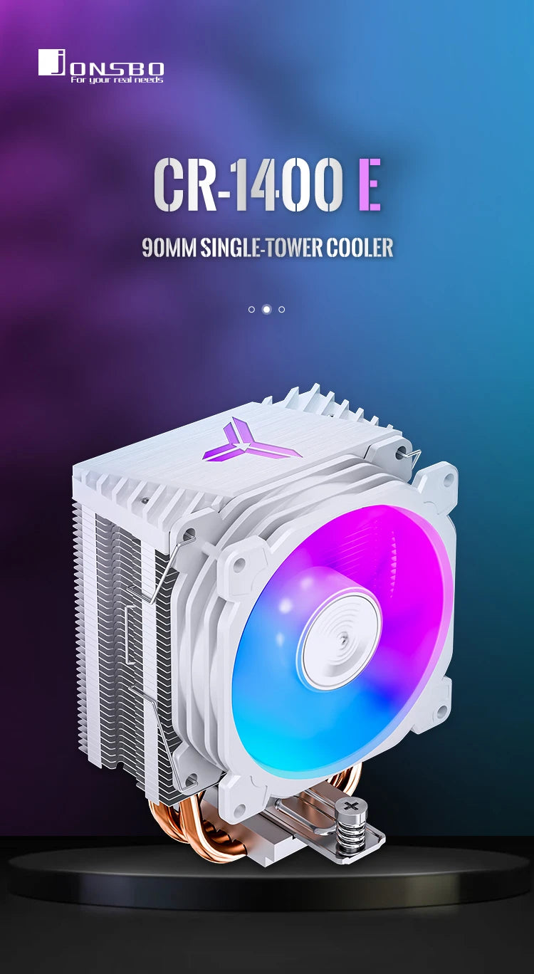 JONSBO CR1400E 92mm CPU Cooler 4 HeatPipes Colorful PWM Processador Air Radiator Silent Fan For LGA1700 1200 1151 1150 AM4 AM5