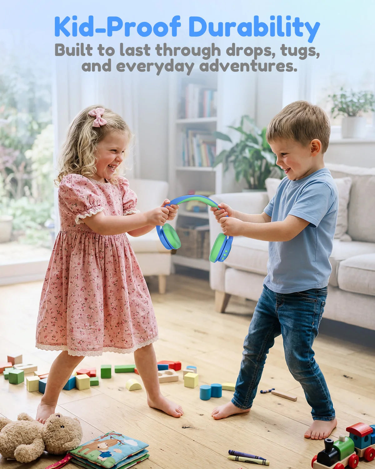 Acer OHR702 Kids Bluetooth 6.0 Headphones Over Ear Headphone with Mic 85dBA Safe Volume USB C Fast Charging Toddler Headphones