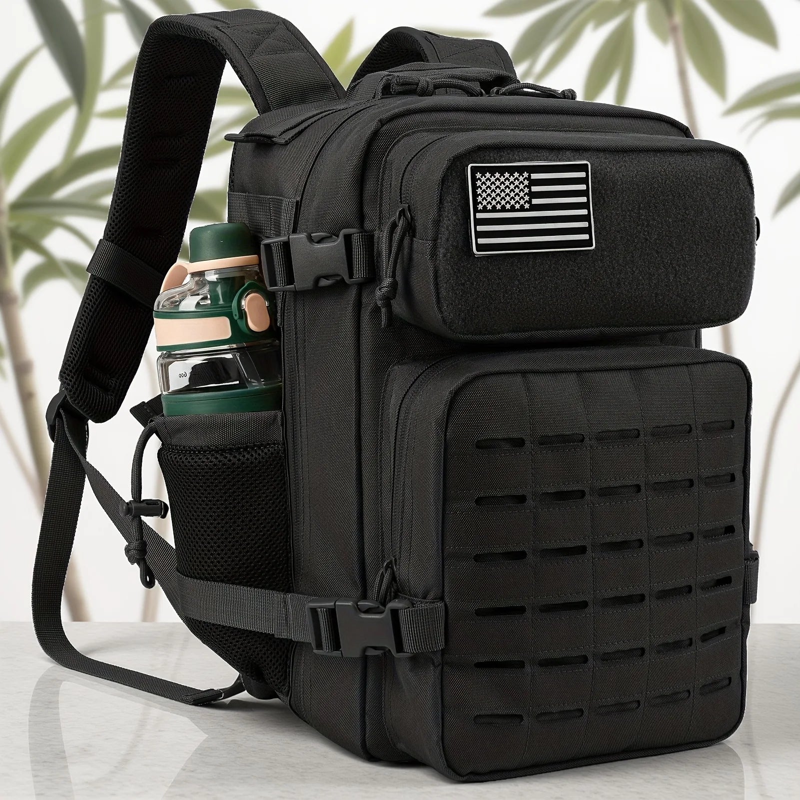 25L Tactical Backpack – MOLLE Hiking & Survival Backpack for Men & Women, Waterproof Fitness Outdoor Bag with Dual Cup Holders