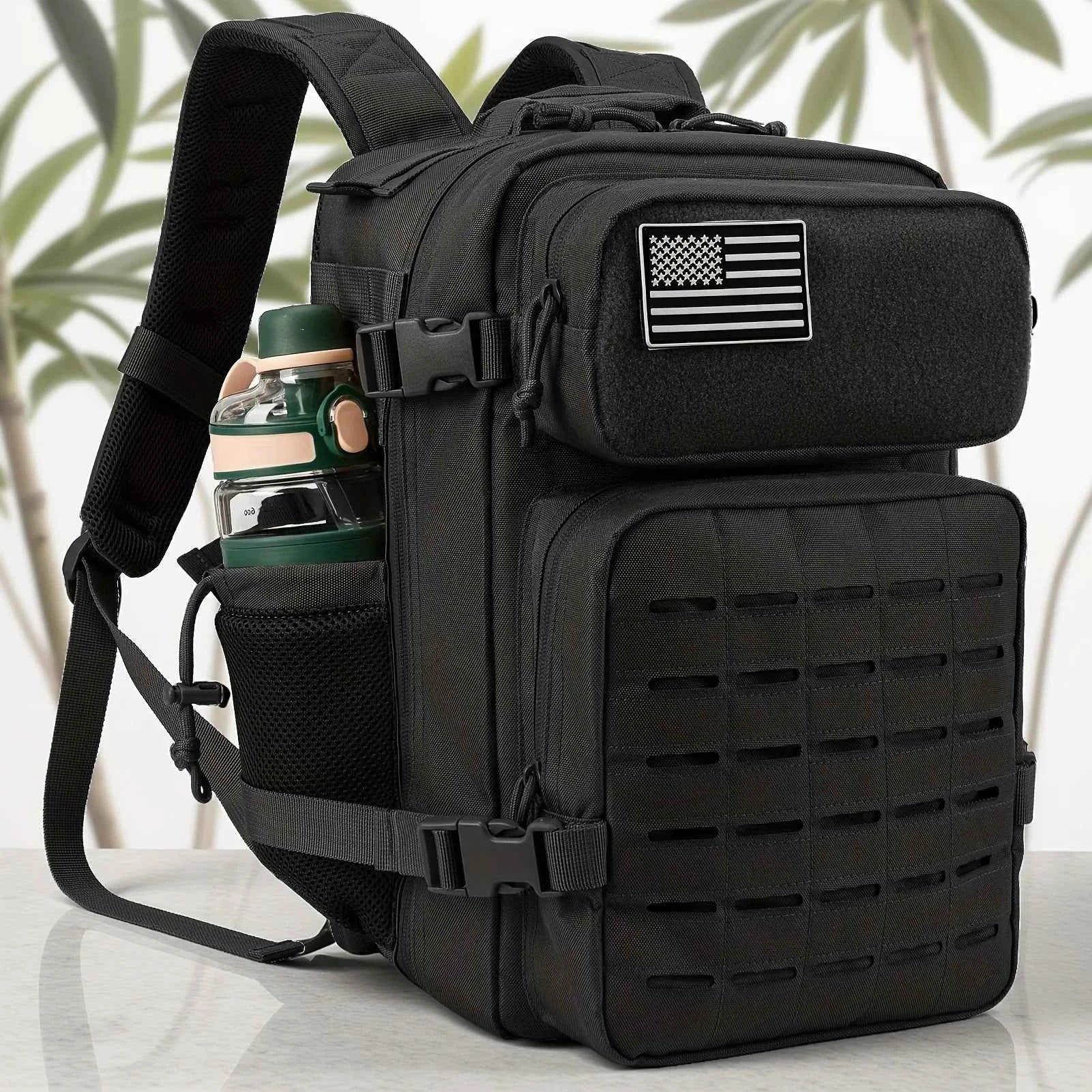 25L Tactical Backpack – MOLLE Hiking & Survival Backpack for Men & Women, Waterproof Fitness Outdoor Bag with Dual Cup Holders