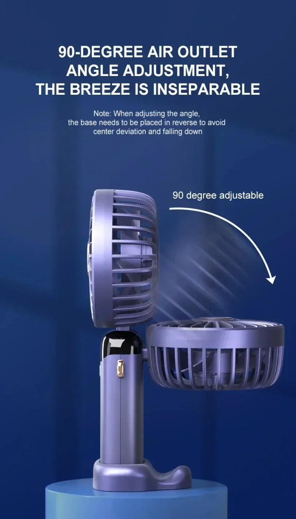 Folding Fan with Phone Stand, 5-Speed USB-C Rechargeable, LED Display Handheld & Desk Fan, Portable Fan for Outdoor Travel Gift