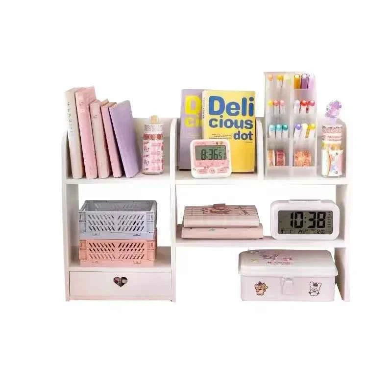Double-Layer Stationery Organizer Office Desk Accessories Organizers Storage Desktop School Supplies Organizers Storage Shelf