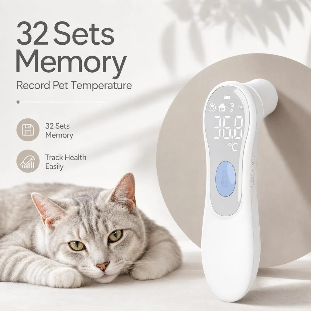 JUSTLANG Recharge Digital Pet Thermometer LED Fast Accurate Reading ℃/℉  Veterinary Temperature for Dog Cat Animal Pet