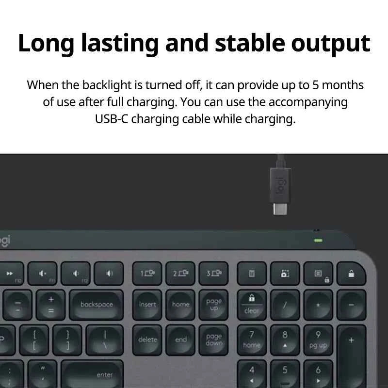 NEW Logitech MX Keys S Wireless Bluetooth Keyboard Office Multi-device Connection Backlit Bolt Ultra-thin and Portable