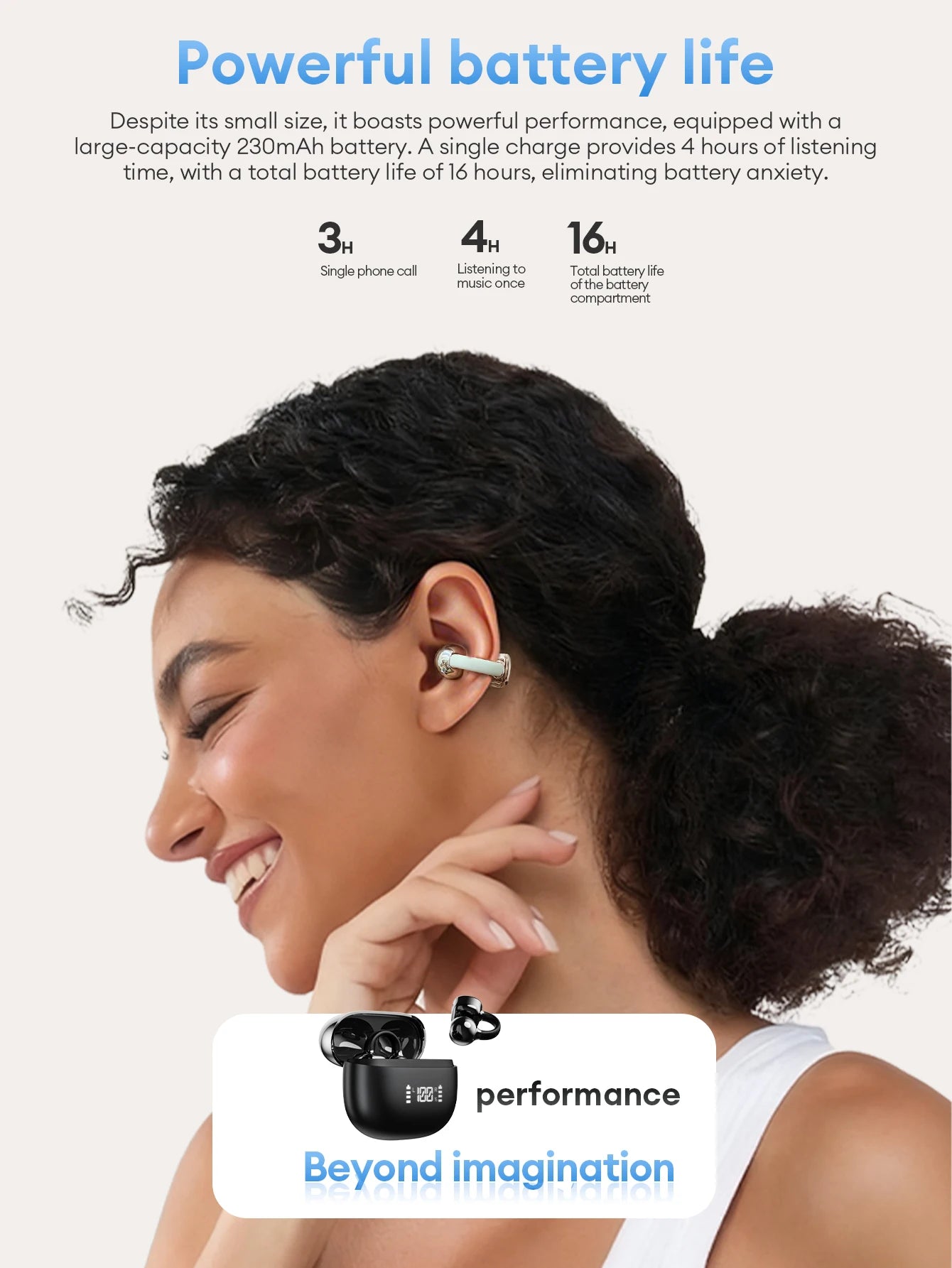 Lenovo Open Ear Wireless Earbuds Bluetooth 6.0 Comfort Clip On Gaming Sports Earphones LED Digital Power Display RS119 Pro