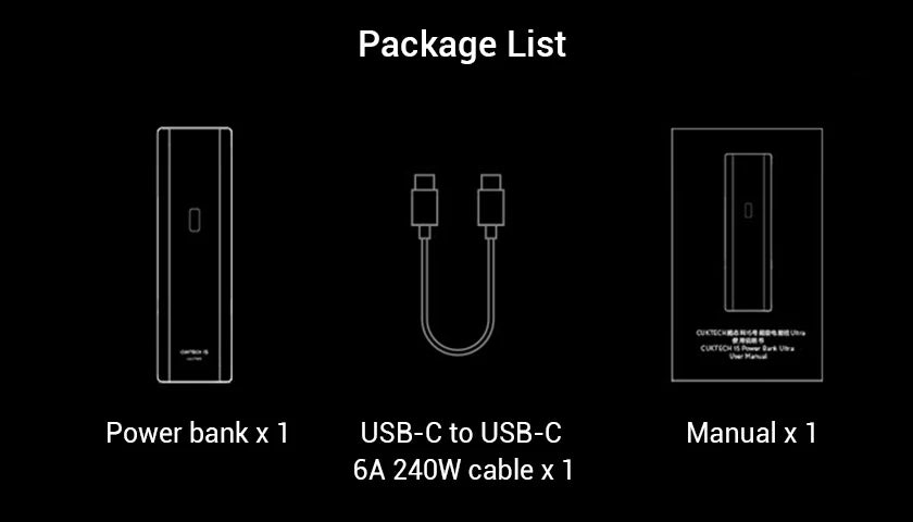 CUKTECH No.15 Power Bank Ultra 20000mAh PB200U 165W 2-Ports Input Portable Screen Display For Macbook iPhone 15 Xiaomi 14 Pro