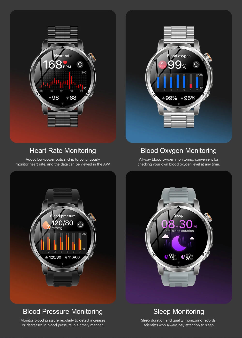 MEVADEN 1.85 inch Steel Smart Watch Men Bluetooth Call Smartwatch Sports Flashlight 1000mAh Health Monitor Watch for Male MD60