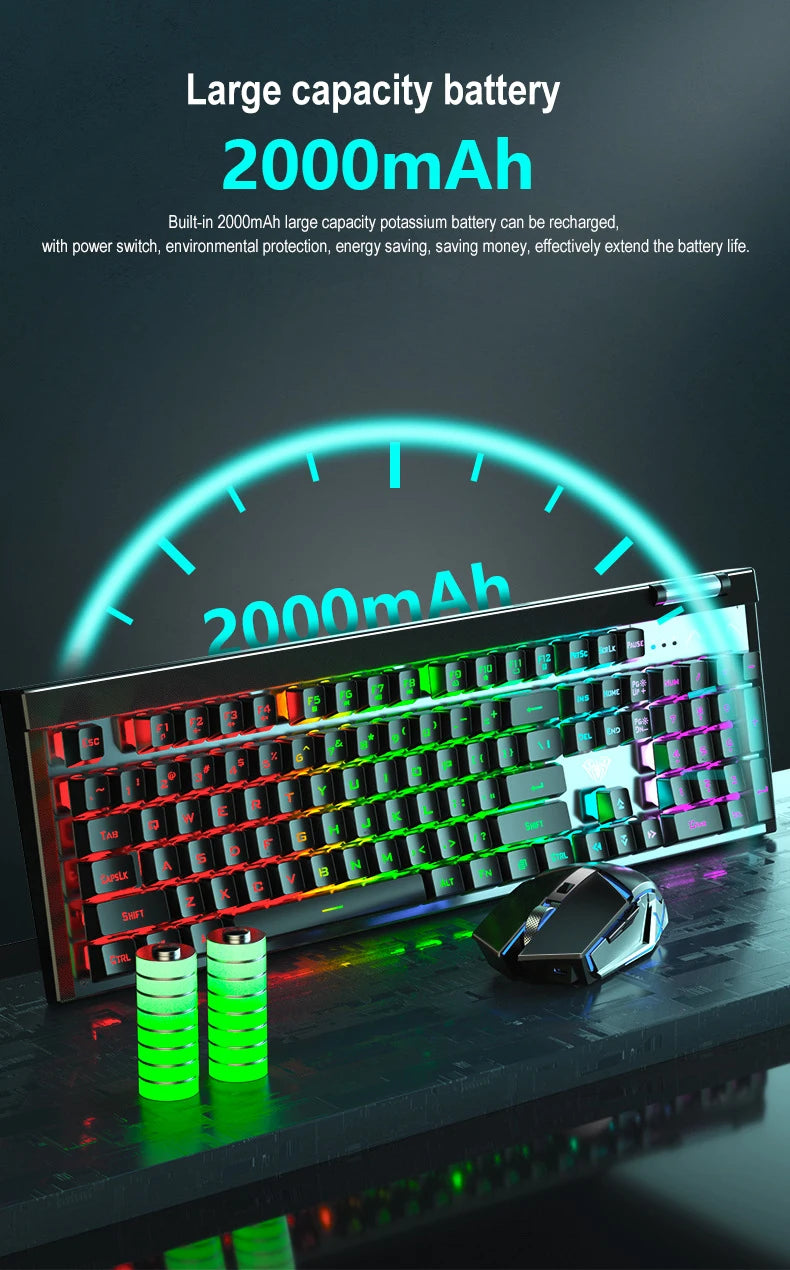 T610 Wireless Keyboard & Mouse Combo Rechargeable Notebook, Desktop Office, Home Gaming, E-sports Keyboard & Mouse