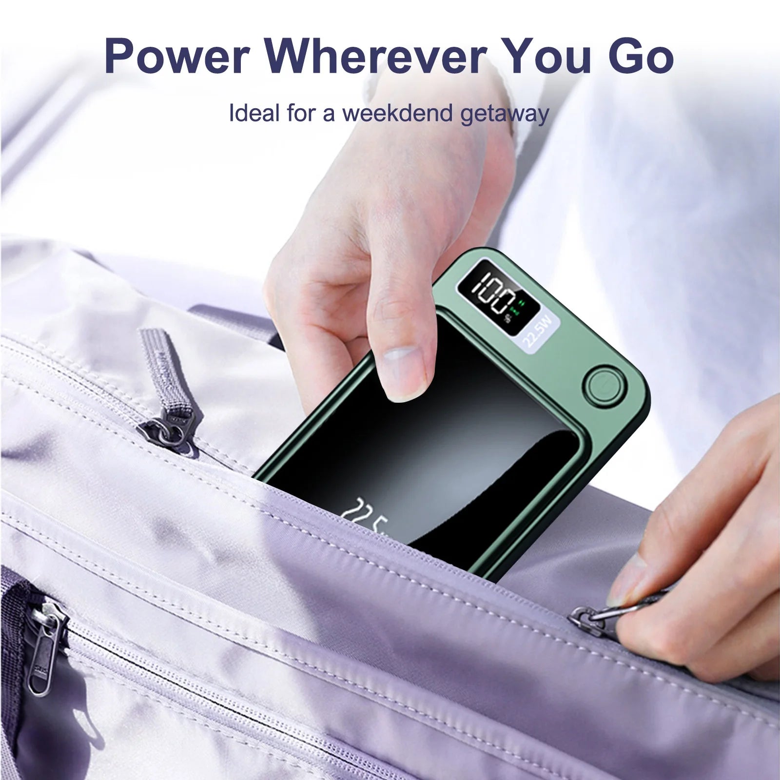 2-in-1 Wireless Magnetic Power Bank Fast Charging Portable PD 22.5W 10000mAh LED Power Display for iPhone 17/16/15/14 Samsung