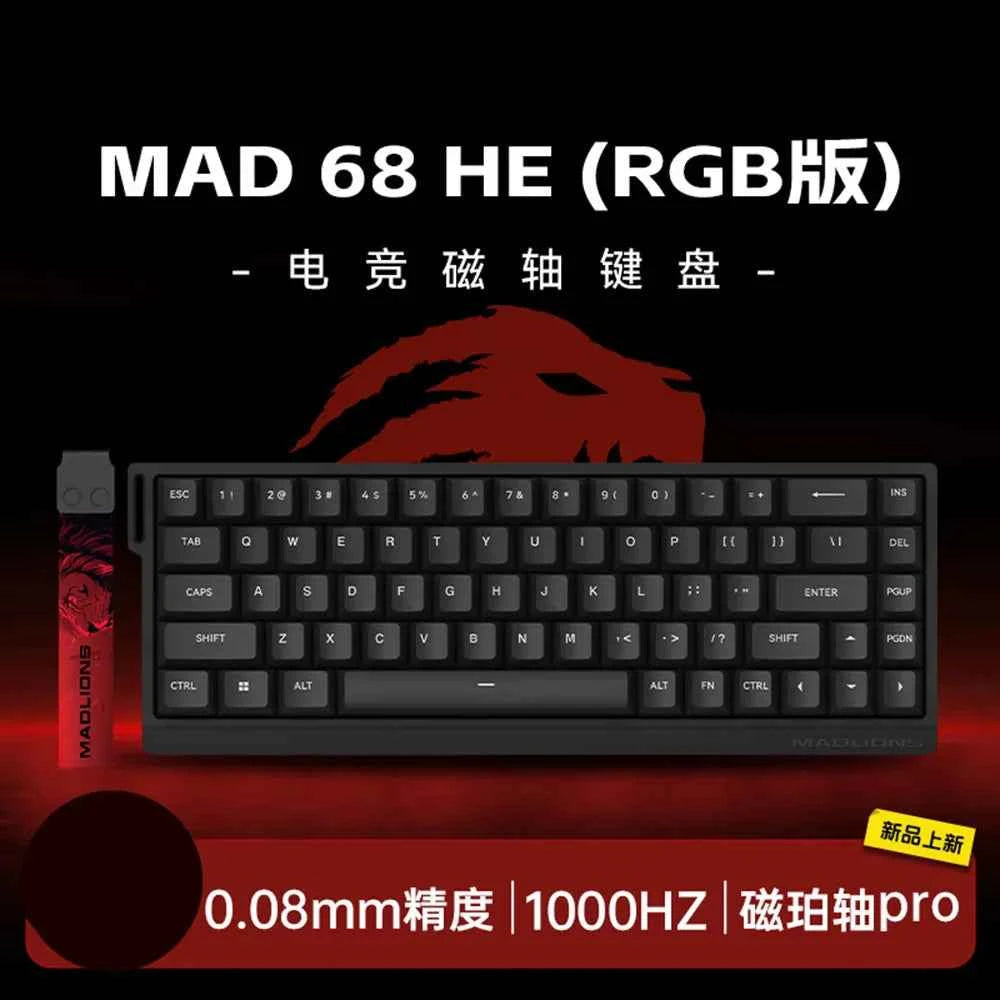 Madcatz Mad60 Mad68 HE 8k Mechanical Keyboard Magnetic Switch Wired 60% 68% Gaming Keyboards Rapid Trigger Rgb Customs Keyboards