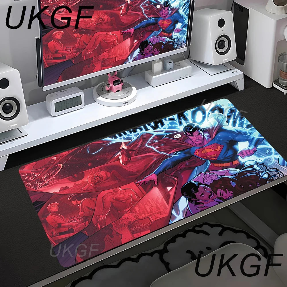 Anime S-Superman Mouse Pad Office PC Speed Gamer Keyboard Mousepad Laptop Gaming Accessories XXL Desk Mat 900x400 Carpet