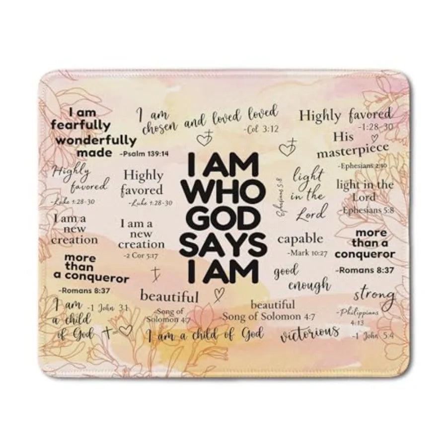 Watercolor Forest Christian Mouse Pad, Psalm 46:1Bible Verse Mouse Pads Mousepad for Desk Home Office Dorm Computers Laptop, Re