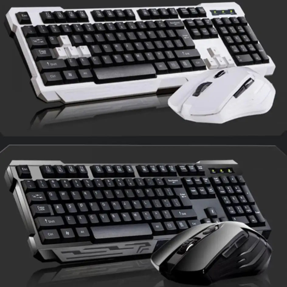 Keyboard Mouse Combos Waterproof Multimedia 2.4GHz Wireless Gaming Keyboard USB Cordless Mous NK-Shopping