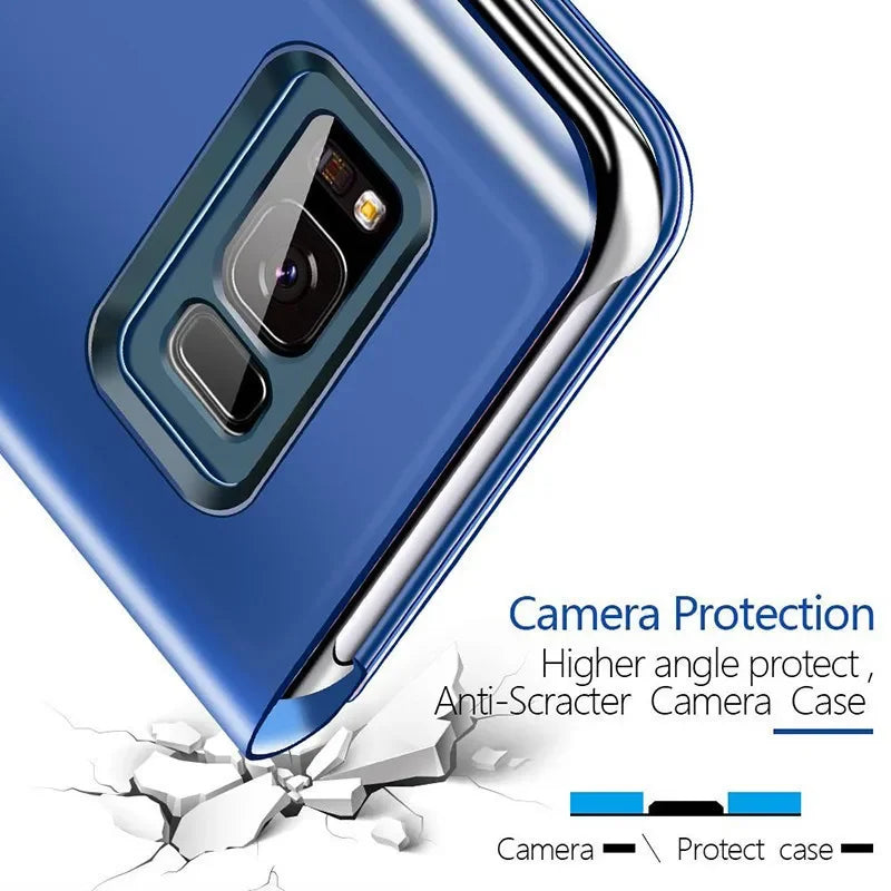 Mirror Flip Case for Samsung Galaxy S25 S24 Ultra S23 FE S22 S20 S21 Plus Back Cover for Galaxy S10 Plus S10e 5G Case