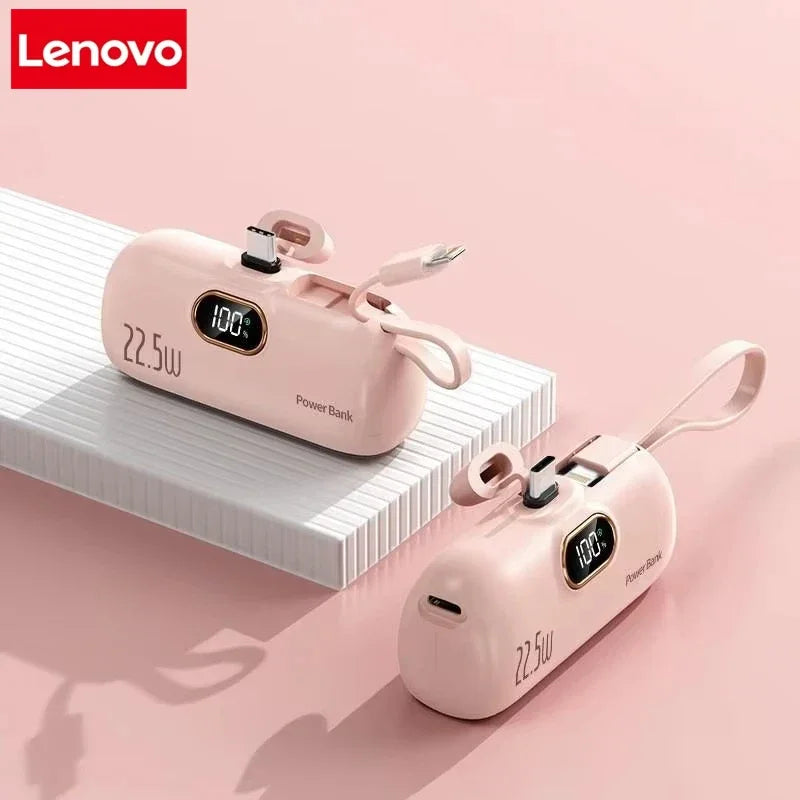 Lenovo Mini Convenient Mobile Power Bank 30000mAh Portable Fast Charging Suitable For iPhone For Samsung External Battery 2026