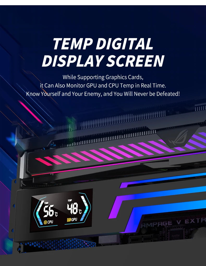 Power Train Z-X6 ARGB 5V 3PIN graphics card bracket adjustable height AURA SYNC computer graphics card VGA bracket GPU Holde