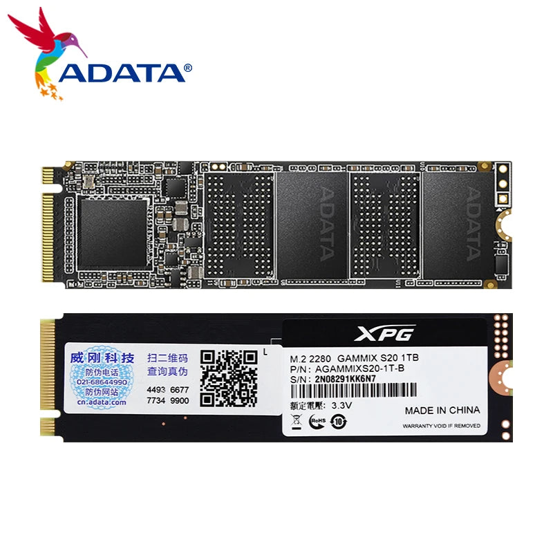 Original ADATA XPG GAMMIX S20 1TB PCIe Gen 3x4 M.2 SSD Internal Storage Disk 512GB 256GB 2T Solid State Drive For Laptop/Desktop - WinSupport Tech