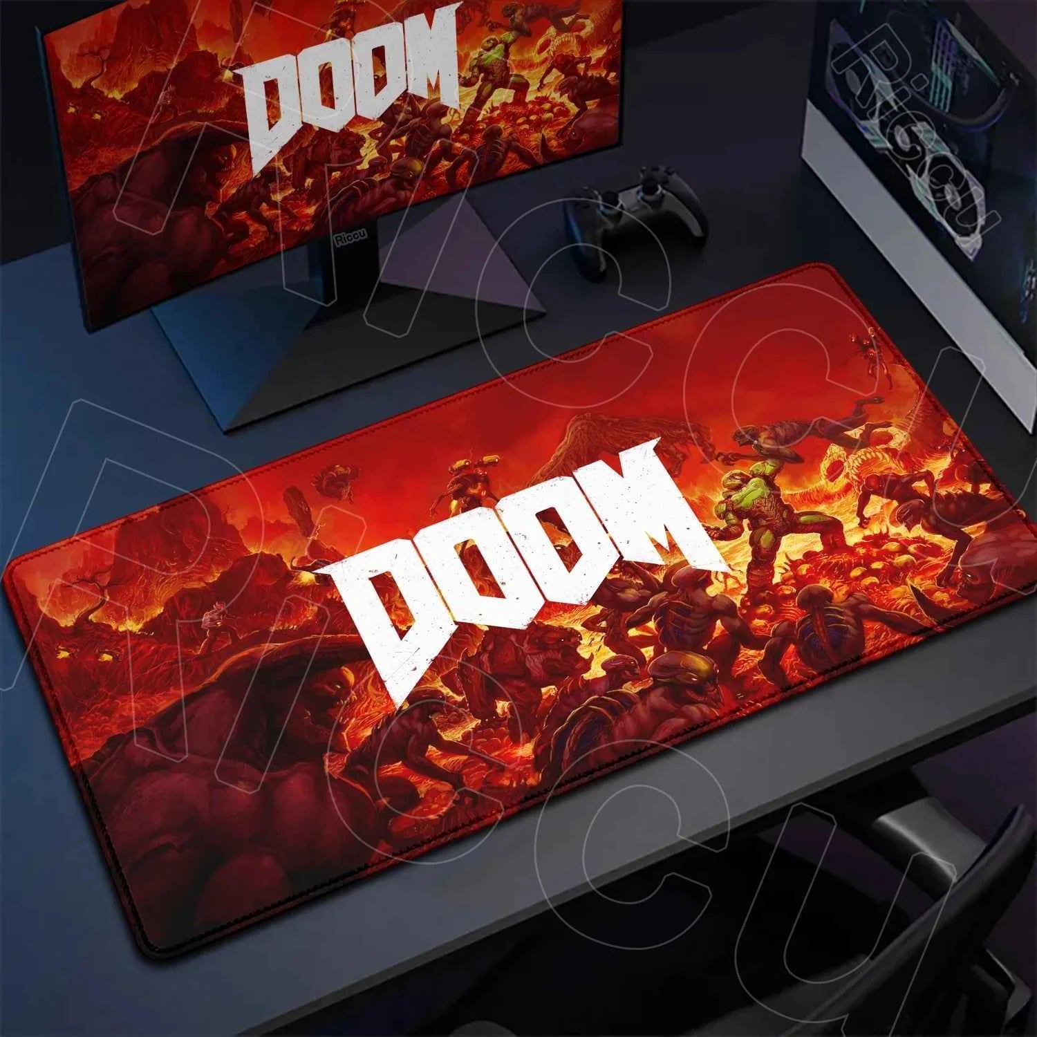 PC accessories 400x900mm Desk Mat Popular games D-Doom Mousepad Large Gaming Mouse Pad LockEdge Computer Keyboard Table DeskMat