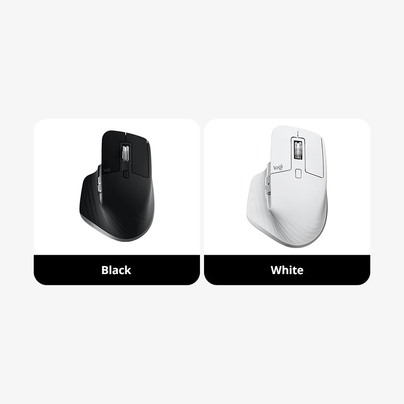 Logitech MX Master 3s Wireless Bluetooth Mouse Ergonomic Office Silent Mouse High-end Pearl White with Wireless Receiver