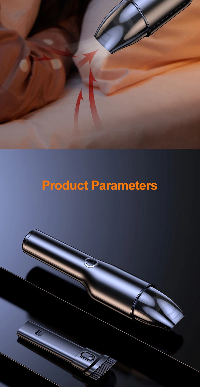 New Design Car Vacuum Cleaner 10000PA Strong Suction Wireless Portable Vacuum Cleaner For Car Home Desktop Keyboard Cleaning
