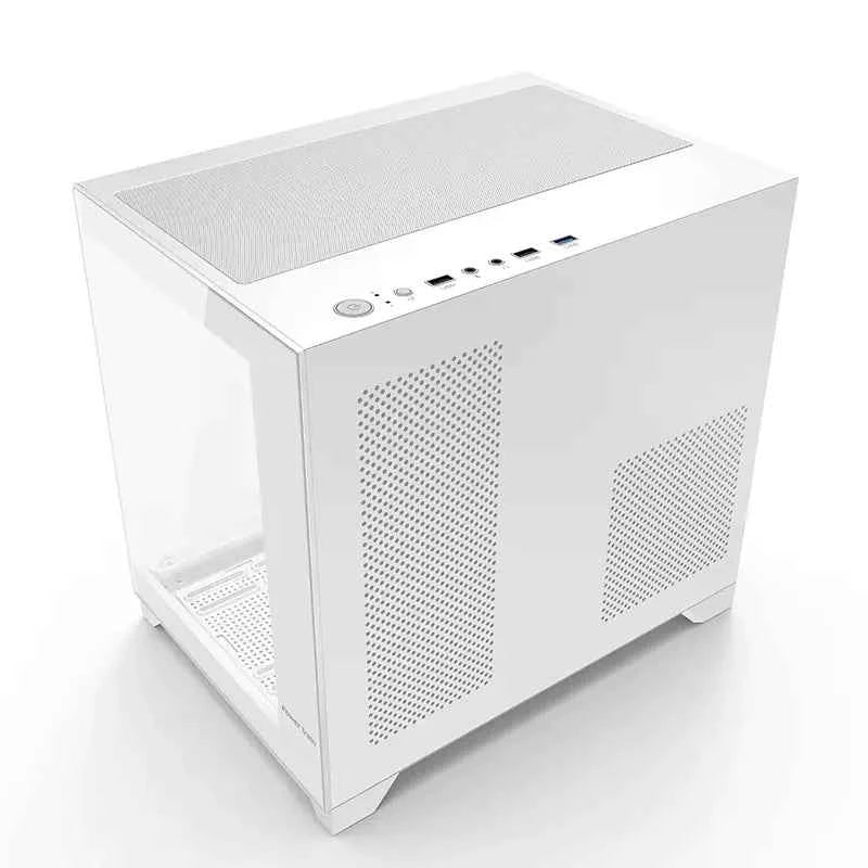 Power Train Colored Glaze PC Case Sea View Room 270°full view without column Desktop Chassis Support 240 Water Cooler