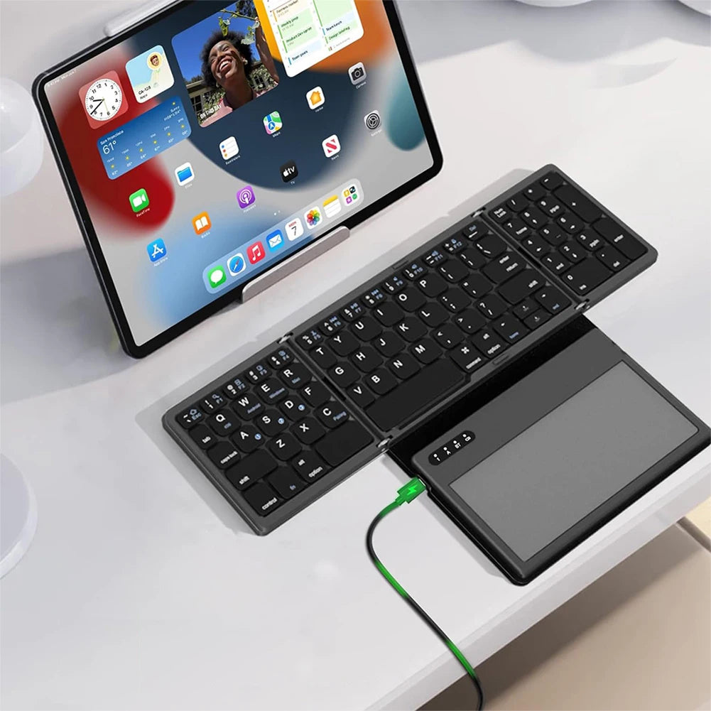 ALLOYSEED Foldable Bluetooth Keyboard with Large Touchpad