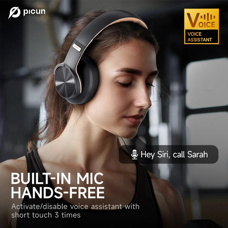 Picun B8 Bluetooth 120H Playtime Wireless Bluetooth Headphones